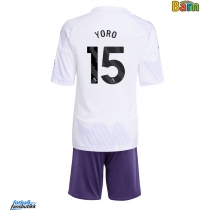 Manchester United Leny Yoro #15 Bortedraktsett Barn 2025-26 Kortermet (+ Korte bukser)